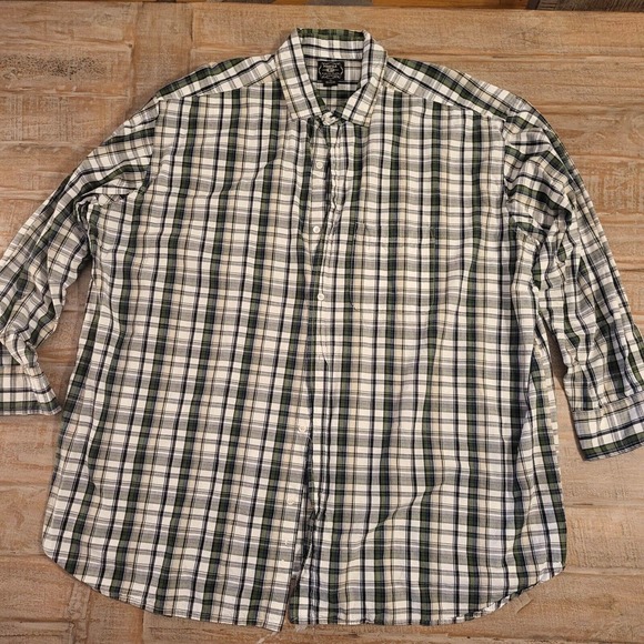 PROFILE 3X MEN GREEN AND BLUE PLAID 100% COTTON SHIRT BUTTON UP DOWN - Picture 1 of 5